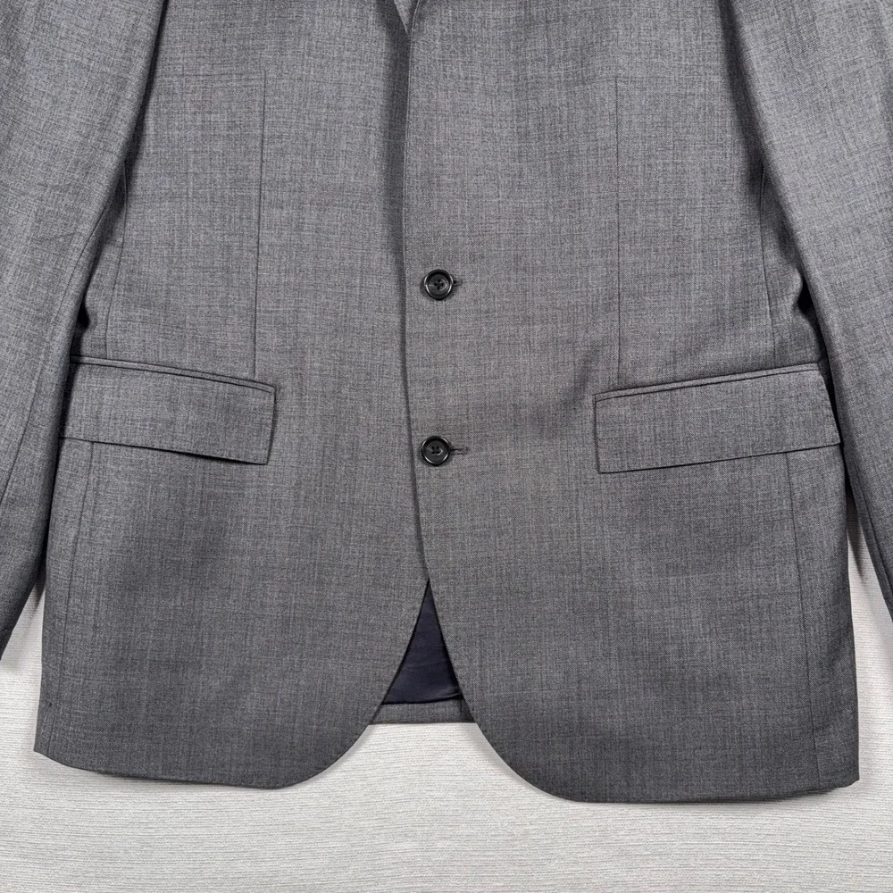 J Crew Ludlow Tollegno 1900 Blazer Mens Size 42L Gray Wool Double Vented